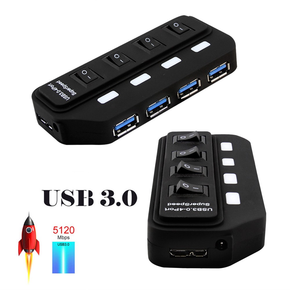 5Gbps USB 3.0 HUB 4-port Super High-speed Portable Mini-mini Splitter, With Switch, With Plug, Suitable For Laptop PC Notebook Computer #8