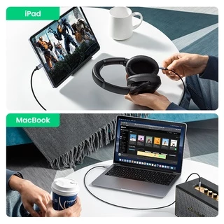 Ugreen USB-C ถึง 3.5 มม.เสียงชายสายหูฟังอะแดปเตอร์ USB C ถึง Aux สายสัญญาณเสียงสายไฟชิป DAC