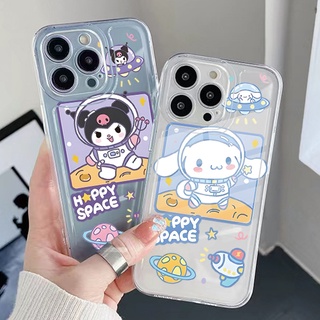 เคสโทรศัพท์มือถือ TPU ใส ทรงสี่เหลี่ยม กันกระแทก ลาย Cinnamoroll Kuromi สําหรับ Xiaomi Redmi Note 11 12 Pro 5G 11S 10 Pro 4G 10S Redmi 12C 11A 10C 9C