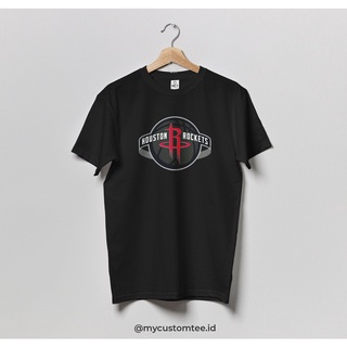 เสื้อยืดคอกลมเสื้อยืด ลายทีมบาสเก็ตบอล Houston Rockets NBA แบบมาตรฐานS-4XL