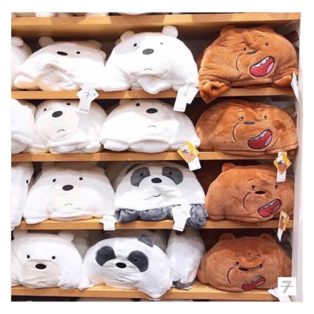 ♦ผ้าห่ม ผ้าห่มสวมหัว We Bare Bears - Miniso (ของแท้ 100%)