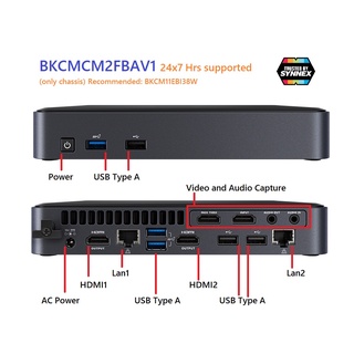BKCMCM2FBAV1  Intel NUC8Pro 24x7 Chassis with AV mode, Dual LAN, Dual H