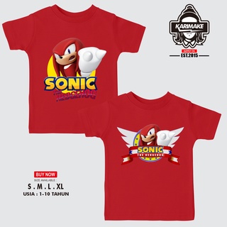 ROUND คอลูกเรือเสื้อยืด พิมพ์ลาย Karimake KNUCKLE SONIC THE HEDGEHOG สําหรับเด็ก-4XL