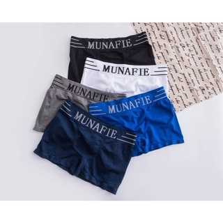 บ็อกเซอร์ MUNAFIE ขอบลาย💪 ชุดชั้นในสำหรับผู้ชาย แมนๆอย่างคุณ  มี 5 สี Freesize