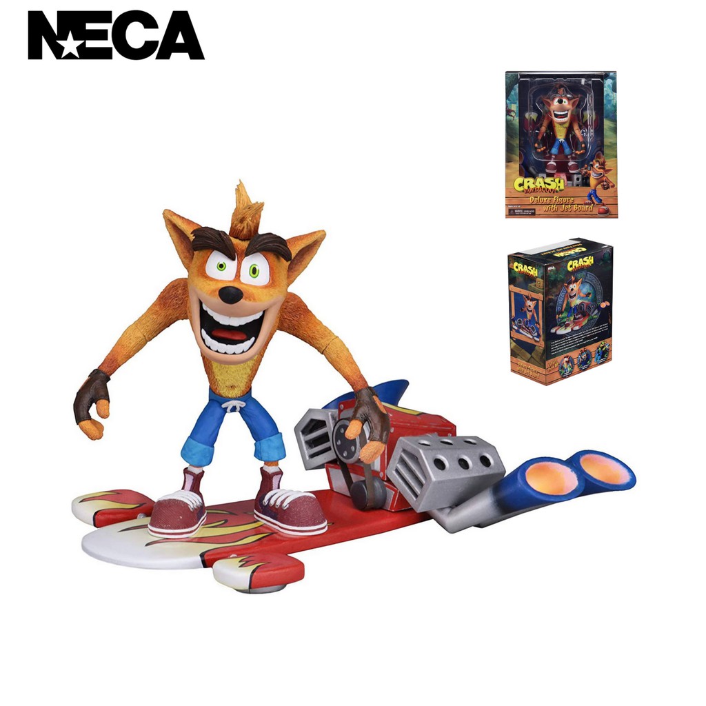 Neca ของแท ใหม ฟ กเกอร แครชแบนด ค ต Crash Bandicoot 7 Scale Action Figure Deluxe Crash With Hoverboard Shopee Thailand