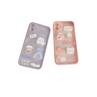 เคสหลังการ์ตูนด้านขอบสีรุ่น iphone6/6s 7/8/SE 7P/8Plus X/Xs Xs Max 11 11Pro 11Promax #868