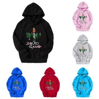 【COD】squid game เสื้อฮู้ดเด็ก เสื้อสวมหัวแฟชั่นสาว