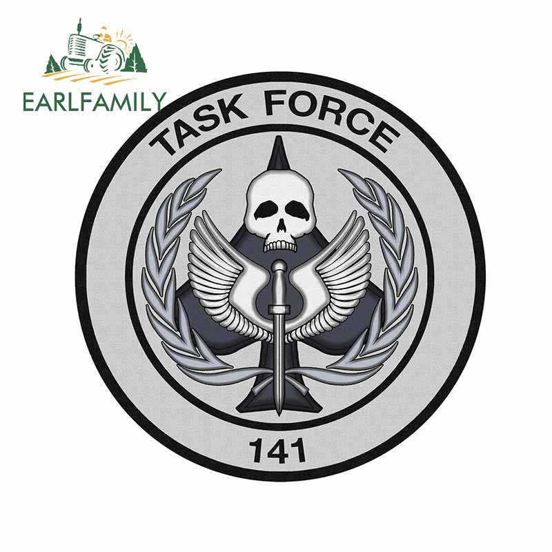 EARLFAMILY 13 ซม.x 13 ซม.สําหรับ TASK FORCE 141 สัญลักษณ์รถสติกเกอร์กันน้ํา Auto Decal แล็ปท็อปรถไวน