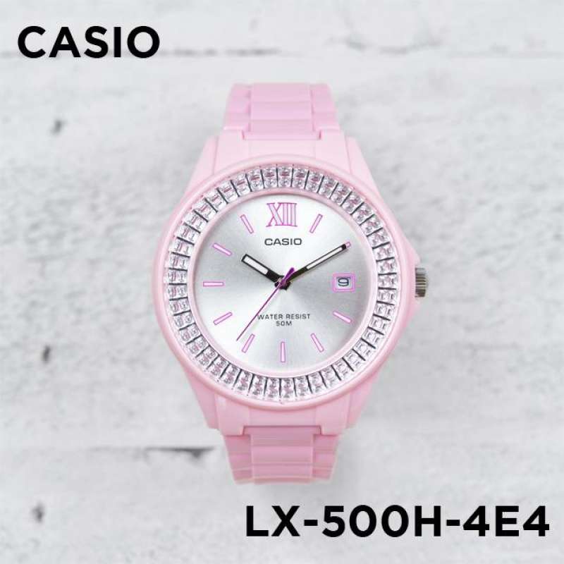 Win Watch Shop นาฬิกา Casio รุ่น LX500H4E4 นาฬิกาผู้หญิงสายเรซิ่น สีชมพู สุดน่ารักรับประกัน CMG 1 ปี