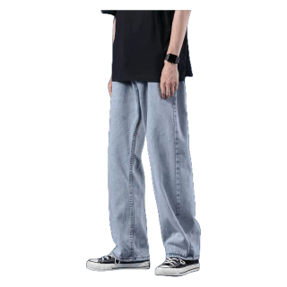 โปรโมชั่น : กางเกงยีนส์ขายาวผู้ชาย กางเกงทรงกระบอก สไตล์วินเทจ