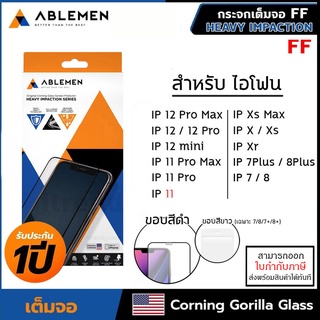 IP ทุกรุ่น ABLEMEN FF 2XC CORNING รับประกัน 1ปี กระจก เต็มจอ สำหรับ iPhone 12 Pro Max 11 mini Xs Xr X [ออกใบกำกับภาษี...