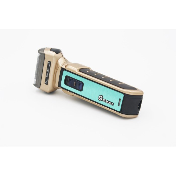 Gemei ชุดปัตตาเลี่ยนตัดผม โกนหนวด ตัดขนจมูก&ขนหู 3 in 1 เปลี่ยน 3 หัว GM-589 มอเตอร์ Pd Alloyโกนหนวดใบมีดฟอยล์คู่ –สีทอง - รูปที่ 7