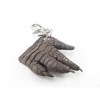 พวงกุญแจ เท้าจระเข้ หนังจระเข้ สีน้ำตาล Genuine Brown Claw Crocodile Key Ring Keychain