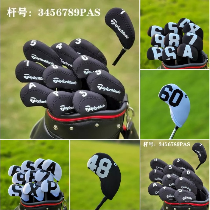 10 ชิ้น/เซ็ตbig Number Iron Head Covers และ Wedge Cover กันน้ําคุณภาพสูงดําน้ําผ้ากอล์ฟคลับ Iron Headovers Wedges ครอบคลุม 10 ชิ้น