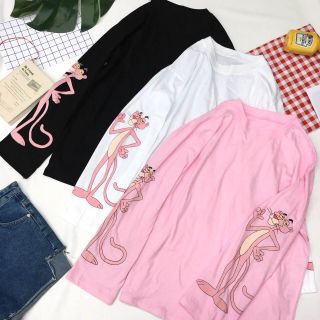 เสื้อแขนยาว No.03 สกรีนลาย Pink Panther