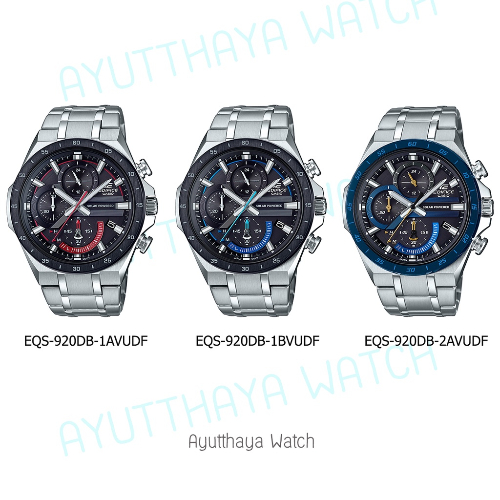 [ของแท้] Casio Edifice นาฬิกาข้อมือ รุ่น EQS-920DB-1AV, EQS-920DB-1BV, EQS-920DB-2AV  รับประกันศูนย์