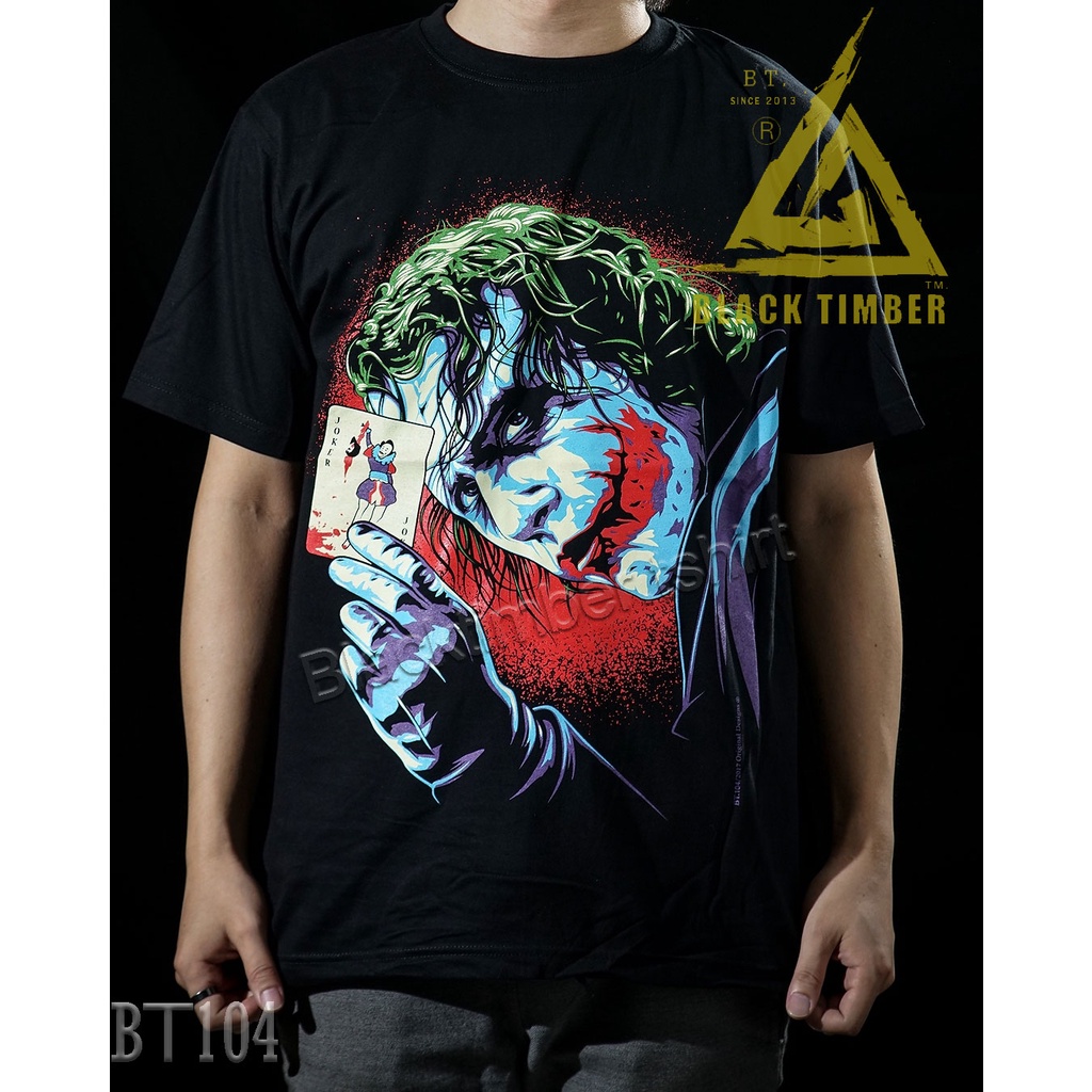 เสื้อยืดผ้าฝ้ายพรีเมี่ยม  104 JOKER WHY SO SERIOUS เสื้อยืด สีดำ  Black Timber T-Shirt ผ้าคอตตอน สกร