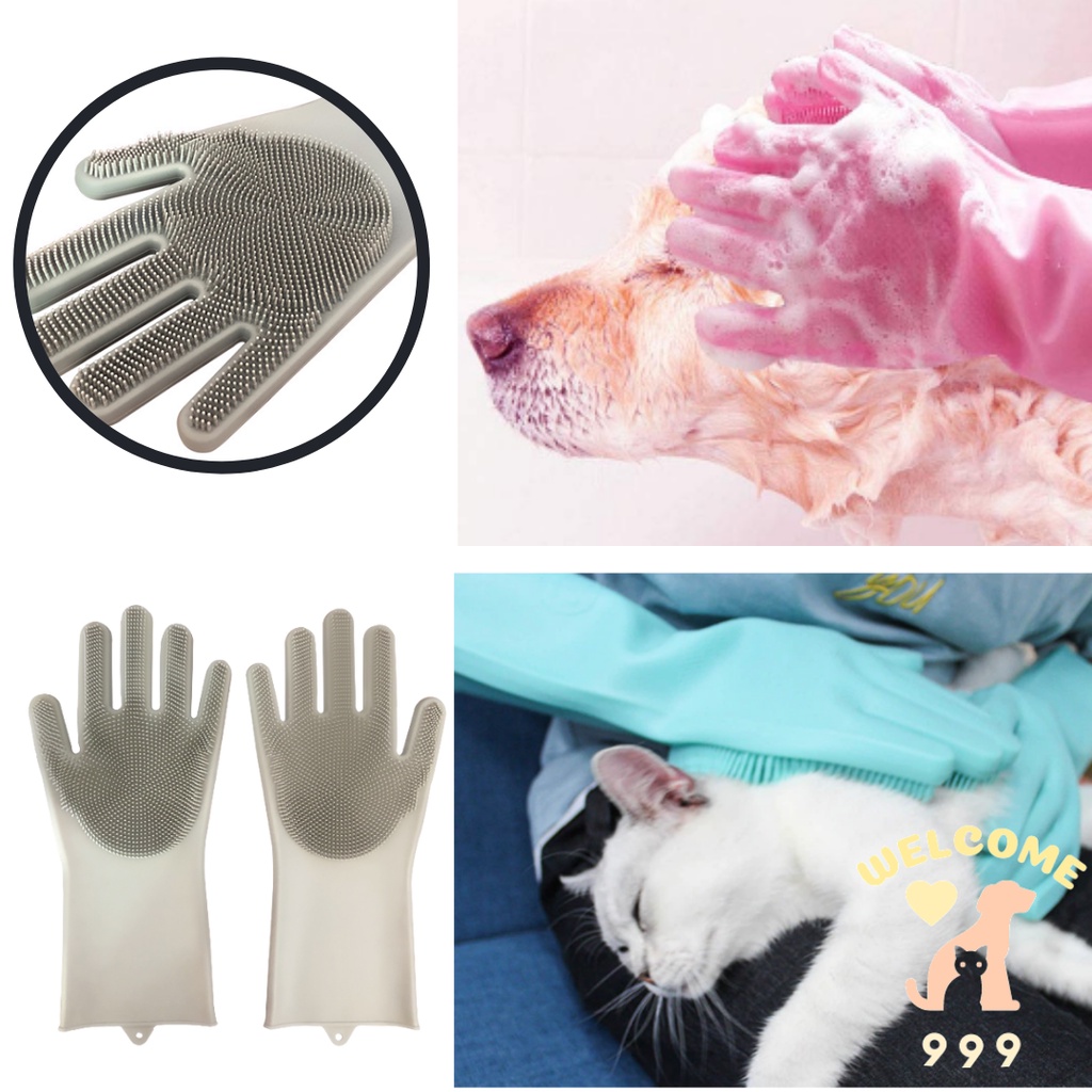 (พร้อมส่ง / ทนทาน) ถุงมือาบน้ำแมว ถุงมือทำความสะอาด ผลไม้ อ่างล้างจาน อ่างน้ำ เครื่องครัว ถุงมืออาบน้ำหมา กำจัดขนสัตว์