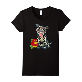 Jwrf 【พร้อมส่ง】เสื้อยืดลําลอง แขนสั้น พิมพ์ลาย Day Of The Dead Pitbull สไตล์ฮิปฮอป แฟชั่น สําหรับผู้ชายสามารถปรับแต่งได้