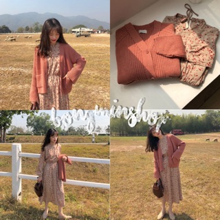 Peachy dress &amp; cardigan🍑C1119-20