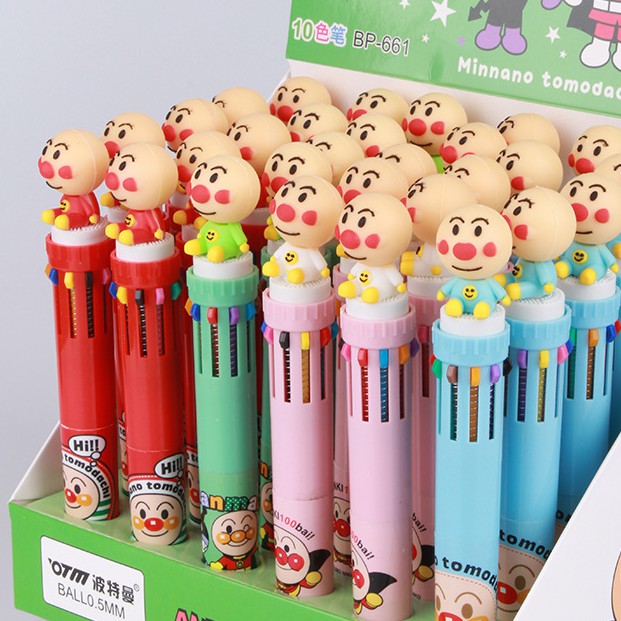 Cute 10 color pen_ปากกา ปากกาหลาย 10 สีในแท่งเดียว ปากกาลายการ์ตูน(อันปังแมน)