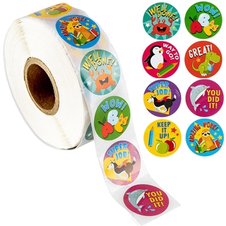 500pcs Reward Stickers Encouragement Sticker Roll for Kids Motivational Stickers with Cute Animals for Students Teachers