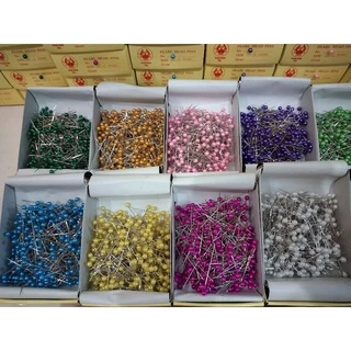 เข็มหมุดหัวมุกเงา เข็มหมุดกล่องตามปก (มี23สี เข็มคมไม่ทู่) ทอง,เงิน,นาก,เทา เติมแล้ว!! ขายยกกล่อง คุณภาพอย่างดีGGPsale