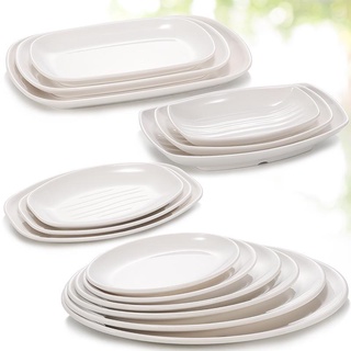 [พร้อมส่ง] [สินค้าใหม่] [One Stop Tableware Store] จานเมลามีน พลาสติก ทรงสี่เหลี่ยม สีขาว สําหรับใส่ไส้กรอก ซอส ฮอตพอต จานบาร์บีคิว พอร์ซเลนเทียม เชิงพาณิชย์ จานสีขาว จานบาร์บีคิว จานเมลามีน