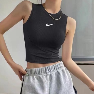 เสื้อกีฬาผู้หญิง Nike เสื้อกีฬาแขนกุด เสื้อวิ่ง เซ็กซี่ๆ คอกลม ผ้าไนลอนระบายอากาศได้ดี เหมาะกับการวิ่งแบบสปอร์ต