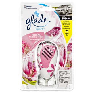 Glade เกลด สปอร์ต น้ำหอมปรับอากาศรถยนต์ กลิ่นฟลอรัล เพอร์เฟ็คชั่น 7มล. (8850175019220)