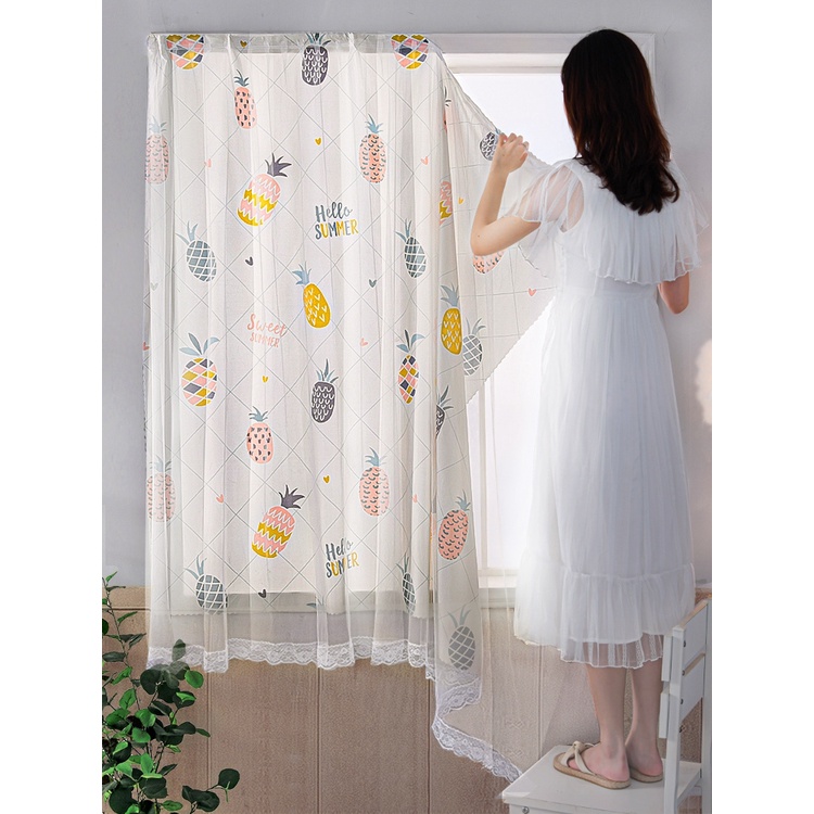 แนะนำ ผ้าม่าน ผ้าม่าน2ชั้น ติดเองง่าย ไม่ต้องเจาะผนัง ไม่ใช้ราว (แถมอุปกรณ์ติดตั้ง ตีนตุ๊กแก+สายรัด) ผ้าพิมพ์ลาย มองไม่ทะลุ ถอดซักได้ ราคาพิเศษ มีเก็บเงินปลายทาง