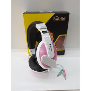 หูฟังคอมและมือถือ KUBITE  T-155 มี 2 แจ็ค 3.5mm เป็นไมค์และหูฟัง สายยาว 1.5 เมตร เสียงดี ใส่สบาย แข็งแรงทนทาน