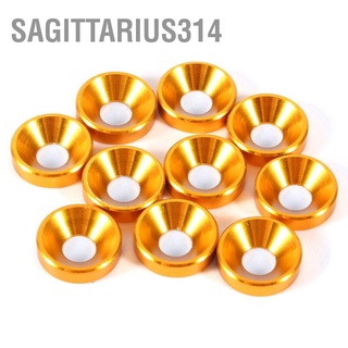 Sagittarius314 ปะเก็นหัวจมอโนไดซ์ M4 อะลูมิเนียมอัลลอย สีทอง 10 ชิ้น