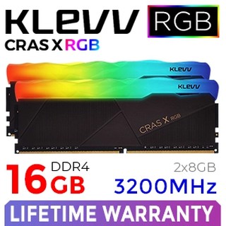 16GB (8GBx2) 3200MHz DDR4 RAM PC (แรมพีซี) KLEVV CRAS X RGB (KD48GU880-32A160X)