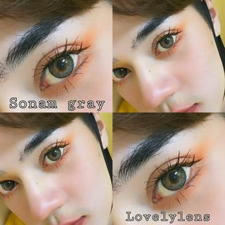 Sonam gray (3tone) สายตาปกติ lens นิ่ม กรองแสง Oh soul