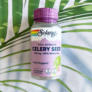 เมล็ดเซเลอรี่ Celery Seed Extract 100 mg 30 Vegcaps (Solaray®) สารสกัดจากขี้นฉ่ายและเมล็ดขึ้นฉ่าย