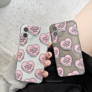 เคสป้องกันโทรศัพท์มือถือ ลายหัวใจ สําหรับ Apple Iphone 13promax 678plus xs xr 11 12mini