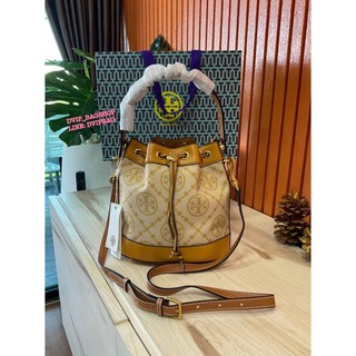 Tory Burch T Monogram jacquard Small bucket bag แท้💯%