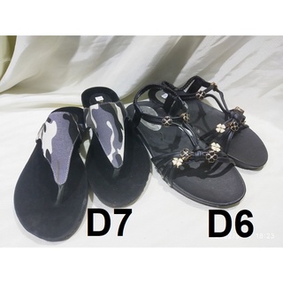 D6 , D7 รองเท้าแตะทหาร ,รัดส้นดำ สวมสบายๆ ใส่อยู่บ้านหรือท่องเที่ยว ราคาถูกมากๆ