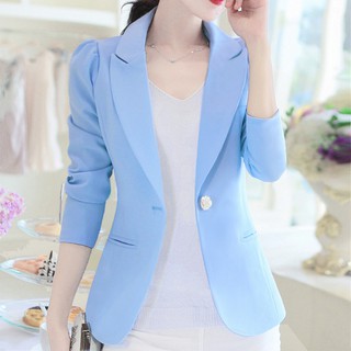 Women Lapel One Button Blazer Jacket Woman Short suit Lady Blazer Coat