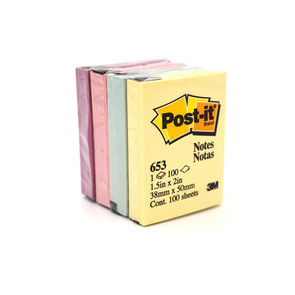 Post it 3M กระดาษโน๊ตมีกาวในตัว ขนาดเล็ก 1.5x2นิ้ว รุ่น 653 Shopee