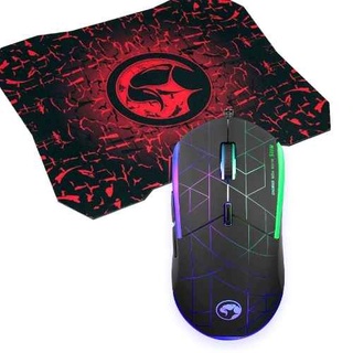 MOUSE + MOUSE PAD MARVO M115+G1 MOUSE + MOUSE PAD MARVO M115+G1 เมาส์มีไฟ 7 สี สีสันสวยงามมาพร้อมแผ่นรองเมาส์