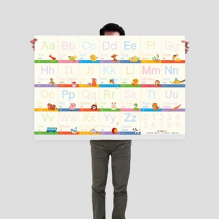 โปสเตอร์หัดอ่าน-เขียน ภาษาอังกฤษ เขียนได้-ลบได้ สำหรับเด็ก English Alphabets