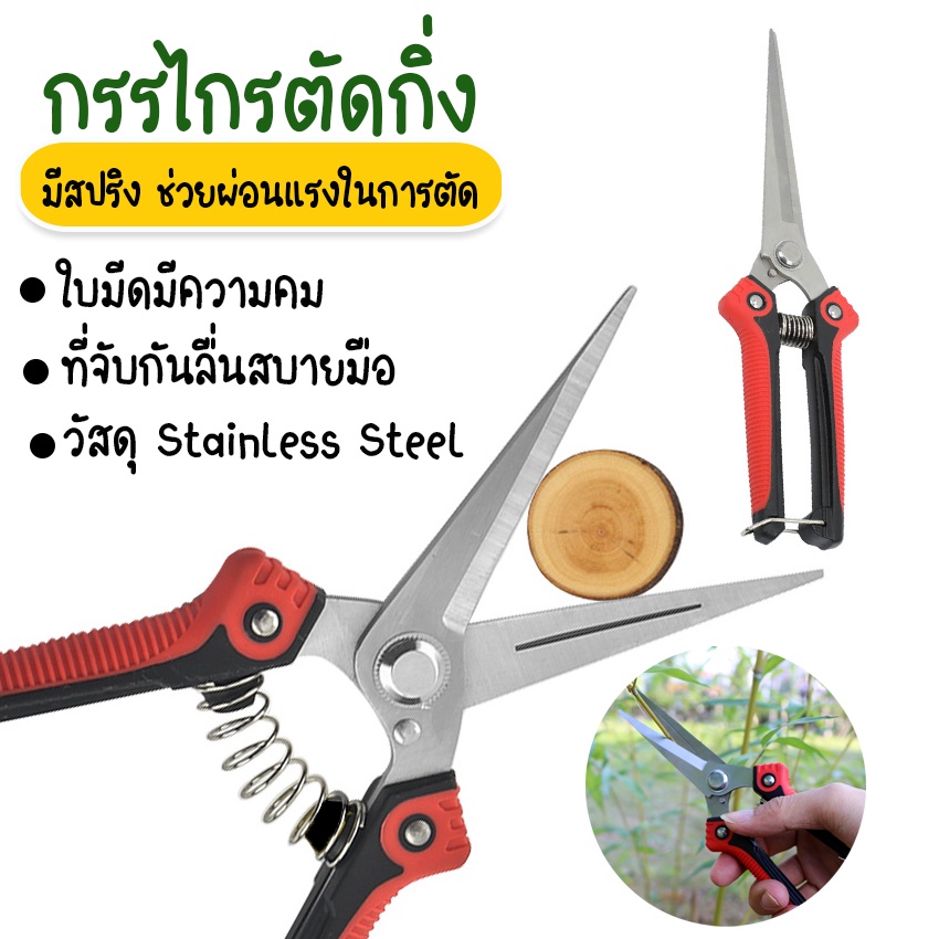 Systano (ส่งจากไทย) กรรไกรตัดกิ่ง คีมตัดกิ่งไม้ ปลายแหลม No.Y556