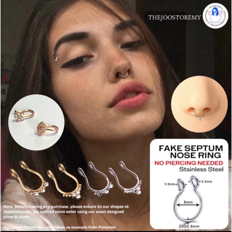 TheJoostoreMy Fake Septum Nose & Fake Ear Ring (ไม่จําเป็นต้องเจาะ)