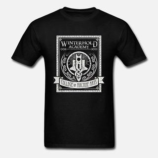 ขายดี เสื้อยืดลําลอง แขนสั้น คอกลม พิมพ์ลาย Skyrim Inspired Winterhold Academy HMmjem93CBjajb31 คุณภาพสูง สําหรับผู้ชายS