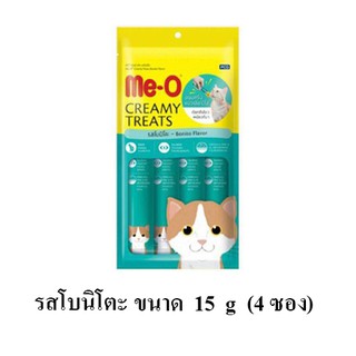 Me-o Creamy Bonito Flavor ขนมแมวเลีย รส โบนิโตะ ซองละ15g (รุ่น 4 ซอง)