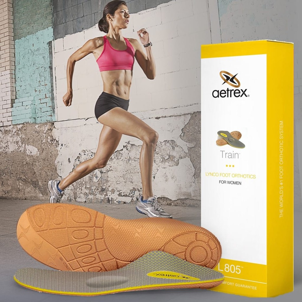 Aetrex แผ่นรองเท้าเพื่อสุขภาพสำหรับผู้หญิง Women's Train Orthotics - Insole for Exercise