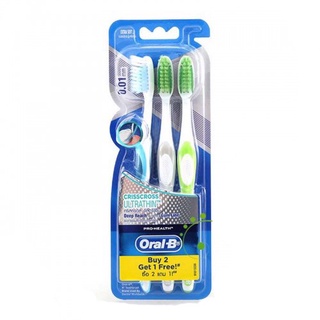 Oral-B ออรัล-บี แปรงสีฟันคริสครอส อัลตราธิน แพ็ค 3 ด้าม (4902430820615)