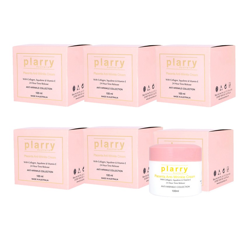 Plarry Placenta Anti-Wrinkle ครีมรกแกะผสมคลอลาเจน ขนาด 100 ml. แพค 6 กระปุก
